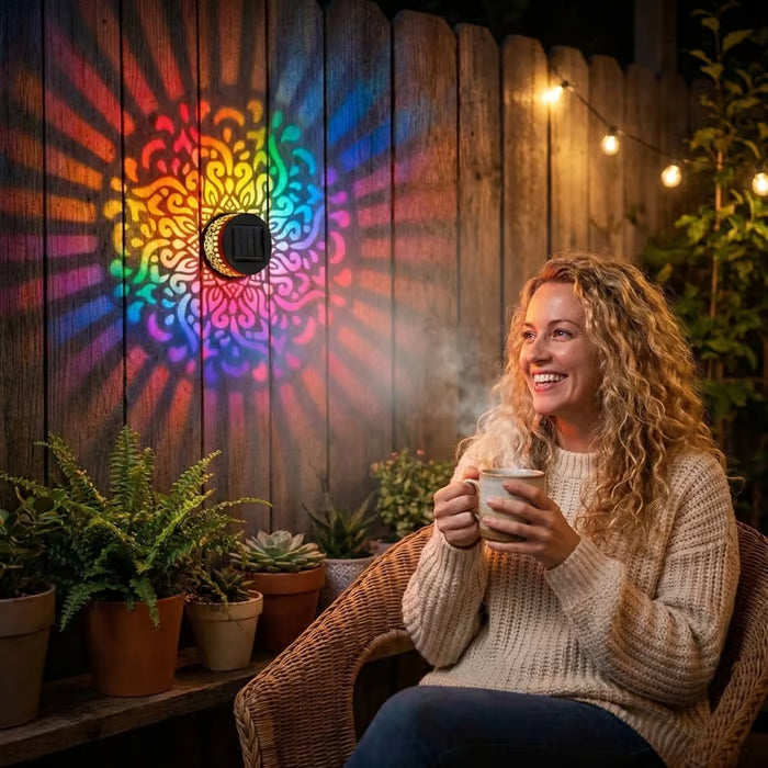 Seven-Color Changing Solar Mandala Projection Wall Light