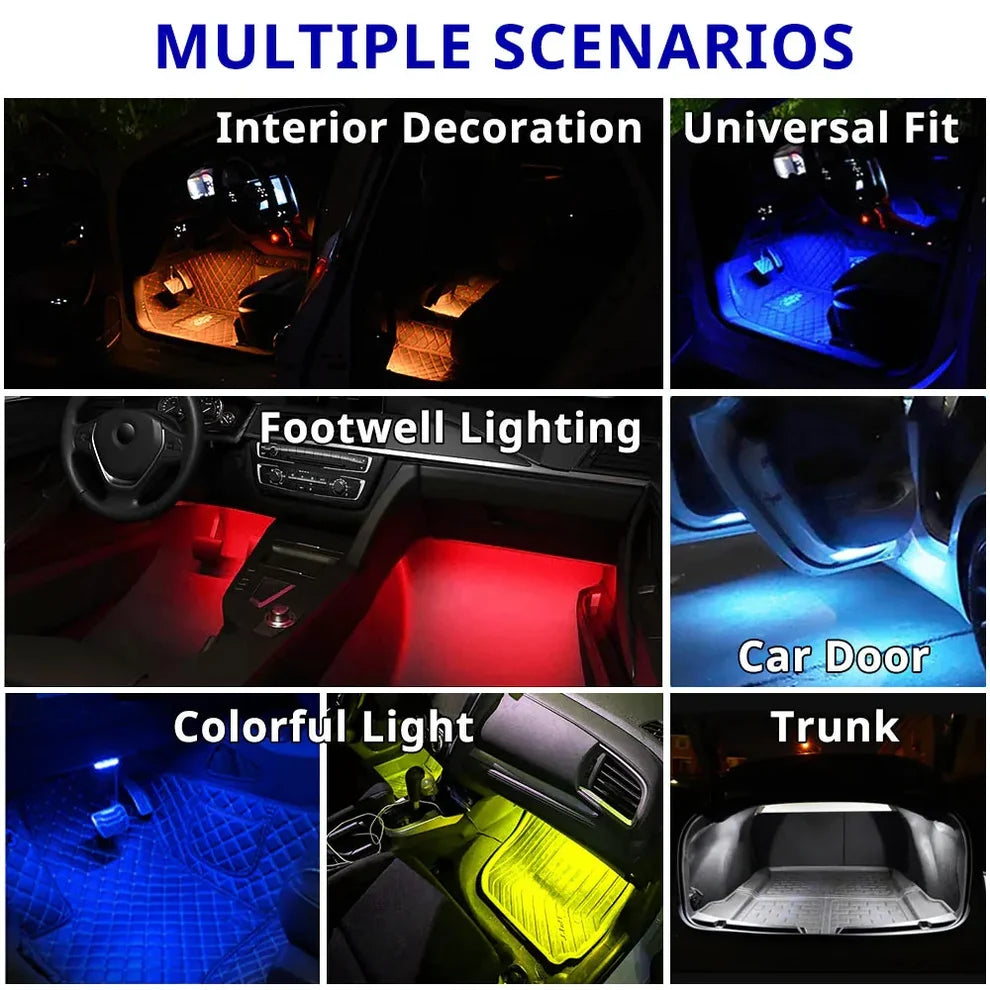 7 Colors LED Interior Car Lights (Pack of 2)