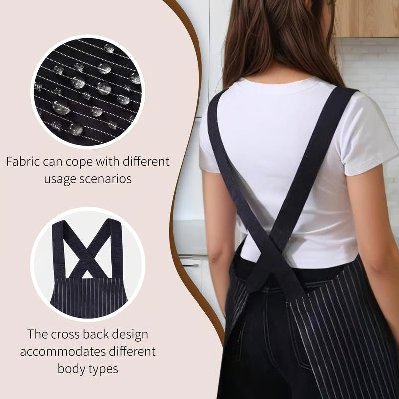 🔥Limited Time 49% Off✨Apron with Pockets for Women and Men Cross Back Design with Towel