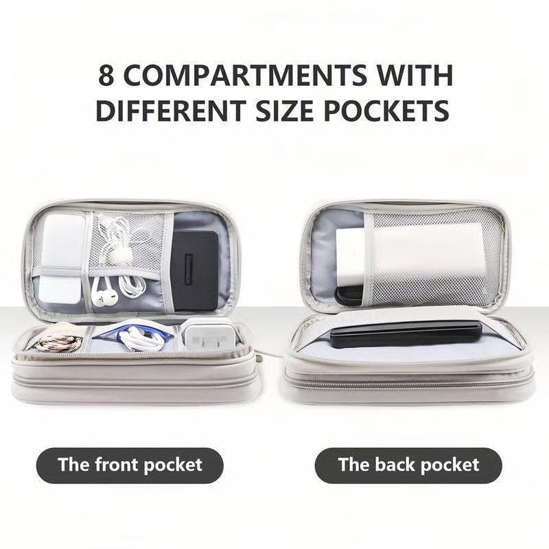 🔥Travel Cable Organizer Pouch, Double Layers All-in-One Storage Bag for Cord