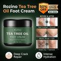 Rozino Tea Tree Oil Foot Cream | Vitamin E, Aloe Vera & Peppermint | Repairs Cracked Heels, Rough Elbows & Dry Knees | Intense Hydration