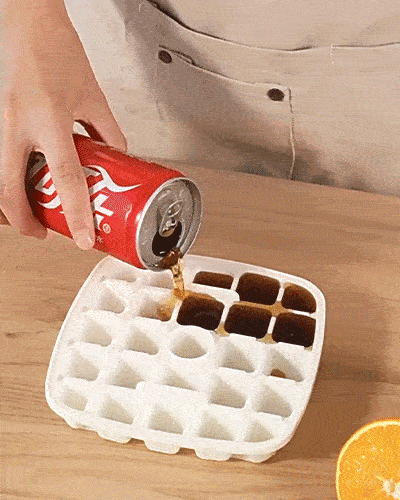 Handled Press-Type Ice Cube Tray (Double-Layer)
