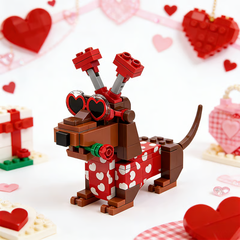 💖 Exklusives Dackel-Bausteinset zum Valentinstag 2026 🐕