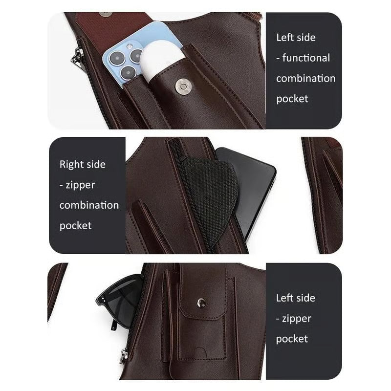 PU Leather Adjustable Underarm Shoulder Bag for Men & Women