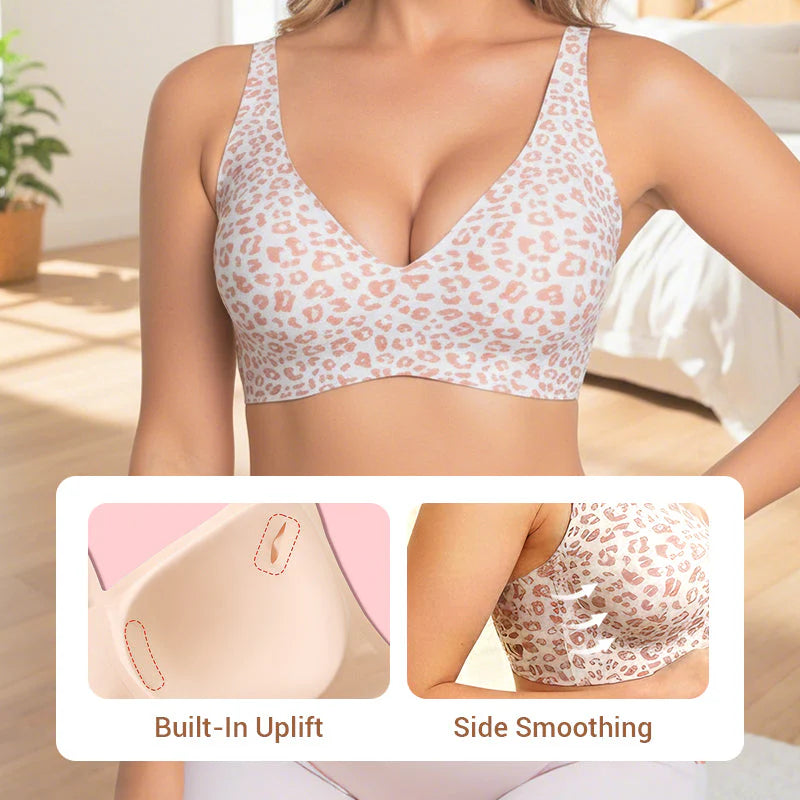 💗LAST DAY SALE 50% OFF⚡50K+ SOLD💕 Jelly Wireless Womens Comfortable Wireless Bras Push Up Bralettes Seamless Tshirts Bras Deep V Everyday Bras