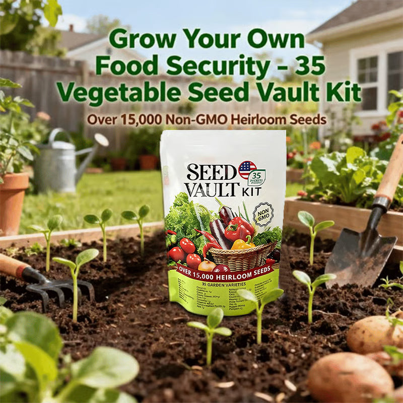 🥦Ultimate Survival Seed Vault (5,00+ Seeds) – 35 Variety Pack with 3-5Year Shelf Life🌿