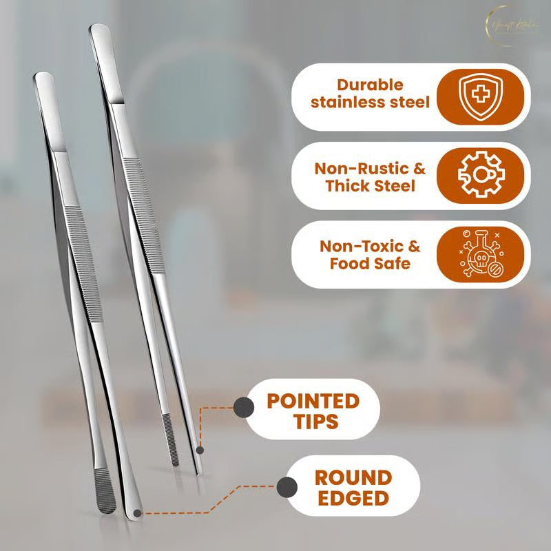 Non-Slip Kitchen Tweezers - 2 PCS