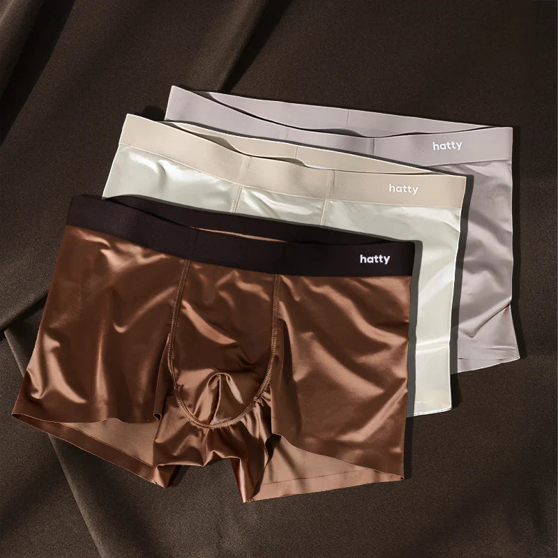 Elegant Silk Men's Ice Silk Underwear Mulberry Silk Antimicrobial Men's Boxer Briefs