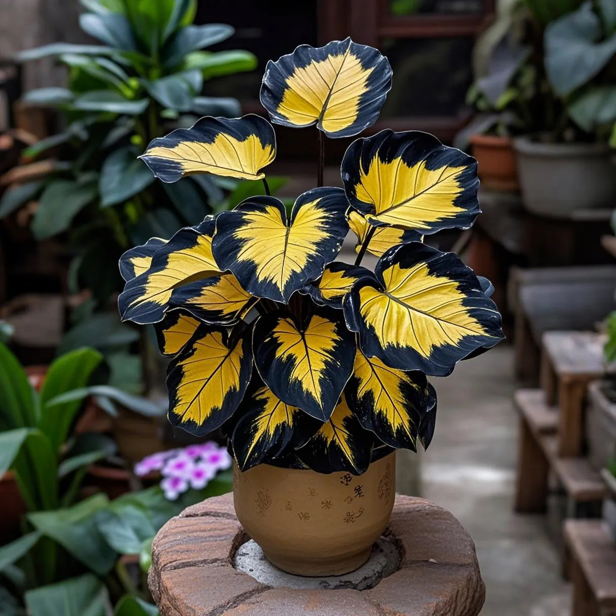 Twilight-Potted Alocasia Bulbs 🍃