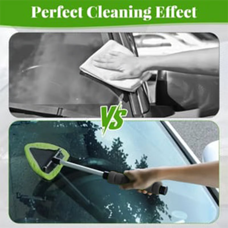 💥 💥 🔥 Windshield Cleaning Tool, with 4 Reusable and Washable Microfiber Pads and Extendable Handle