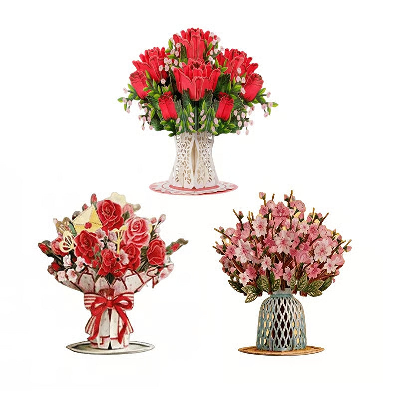 🏆35K+ SOLD! 🌼 Forever-Blooming 3D Flower Pop-Up Card– Personalized Love Message & Everlasting Bloom 🎁