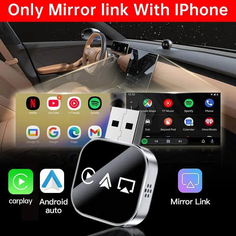 📶 2026 Upgrade 3 in 1 Screen Mirror iOS Phone, wired to wireless Carplay adapter