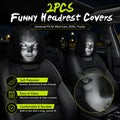 😆 Funny Cartoon Car Headrest Covers – 2PCS Universal Fit 🚗