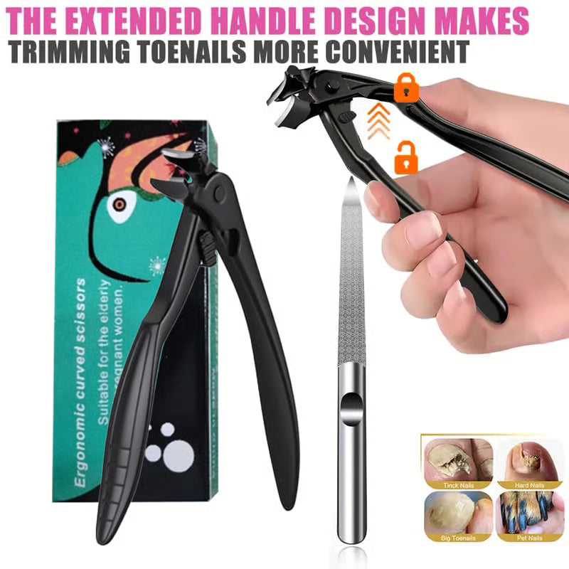🏆35K+ SOLD! 🥳✂️ Black Curved Nail Clipper – Ergonomic & Easy for Seniors 🖤🎖️