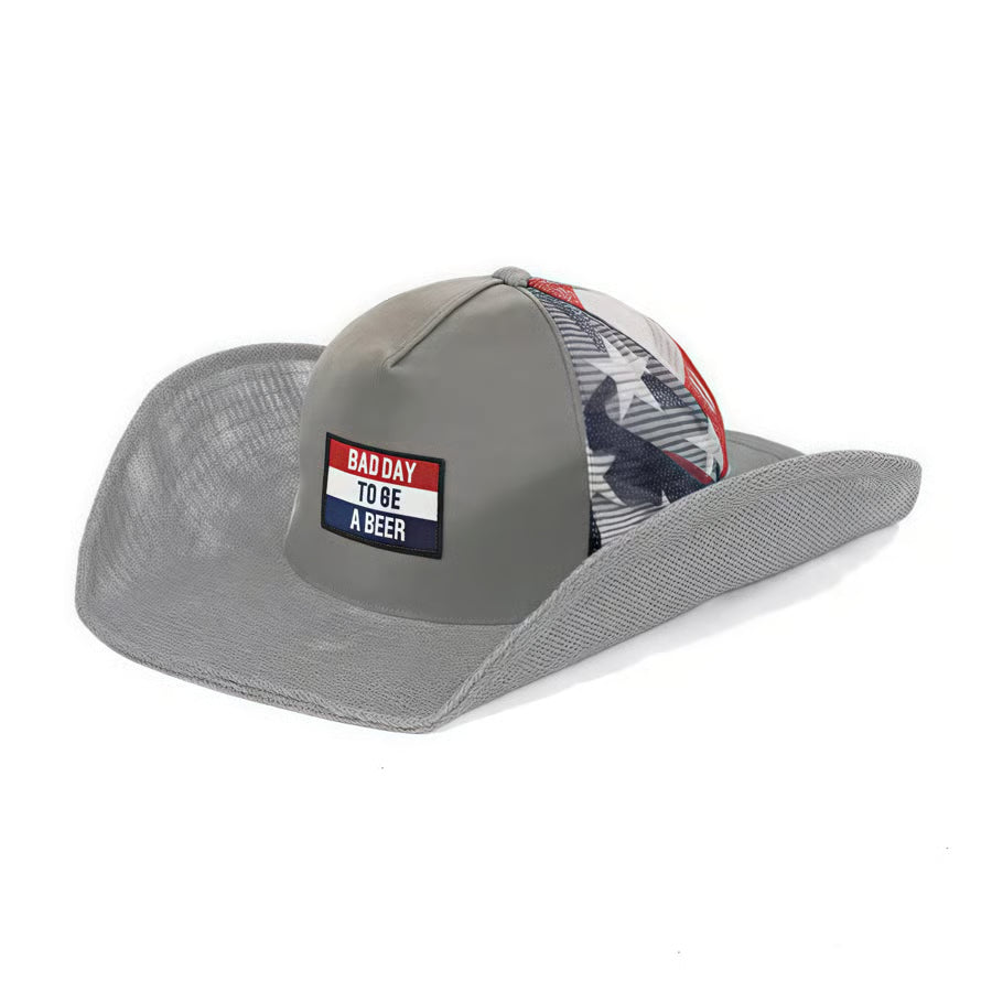 “BAD DAY TO BE A BEER” COWBOY HAT【RED, WHITE & BLUE】