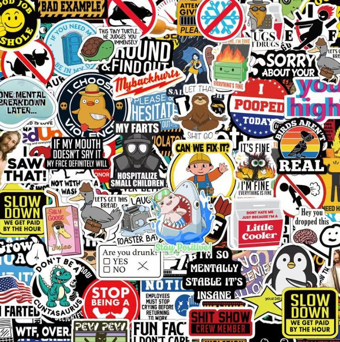 🔥🔥150Pcs Blue Collar Funny Stickers 👷‍♂️