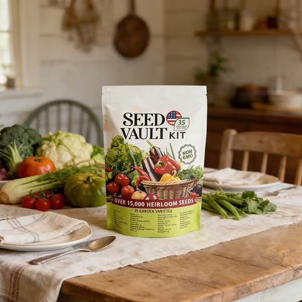 🥦Ultimate Survival Seed Vault (5,00+ Seeds) – 35 Variety Pack with 3-5Year Shelf Life🌿