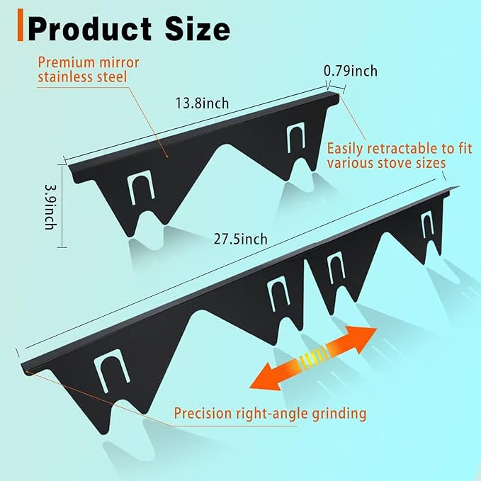 🔥 🎁Retractable Stainless Steel Stove Gap Covers