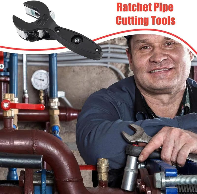 Ratchet-type Pipe Cutter, One-hand Fast Pipe Cutting Tool, for Cutting 5/16-1-1/8 inch Stainless Steel Copper Aluminium