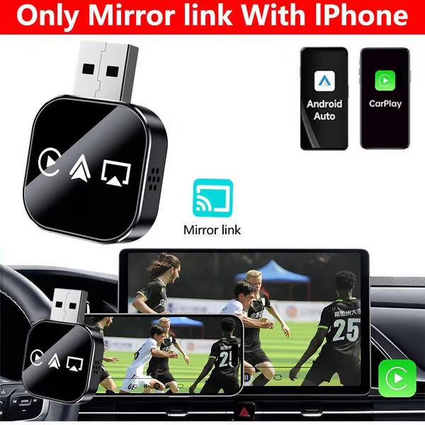 📶 2026 Upgrade 3 in 1 Screen Mirror iOS Phone, wired to wireless Carplay adapter