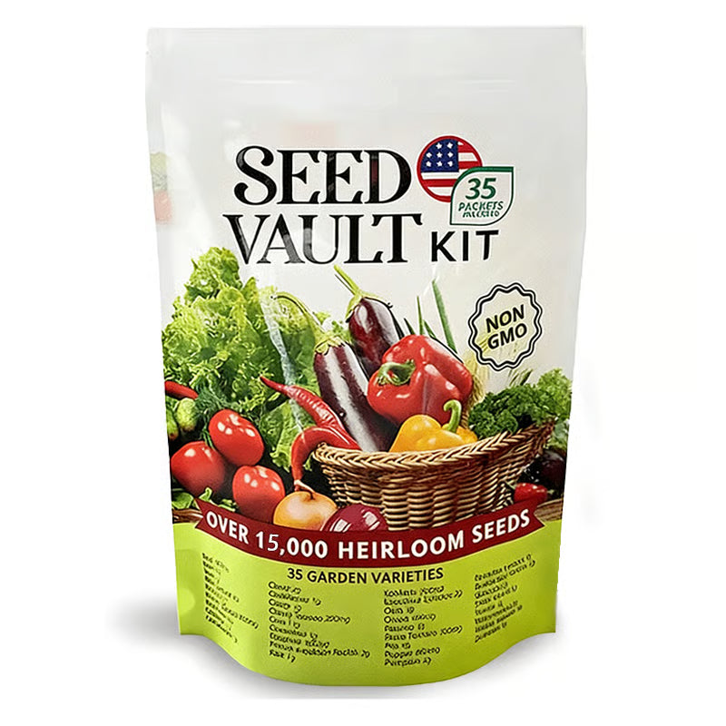 🥦Ultimate Survival Seed Vault (5,00+ Seeds) – 35 Variety Pack with 3-5Year Shelf Life🌿