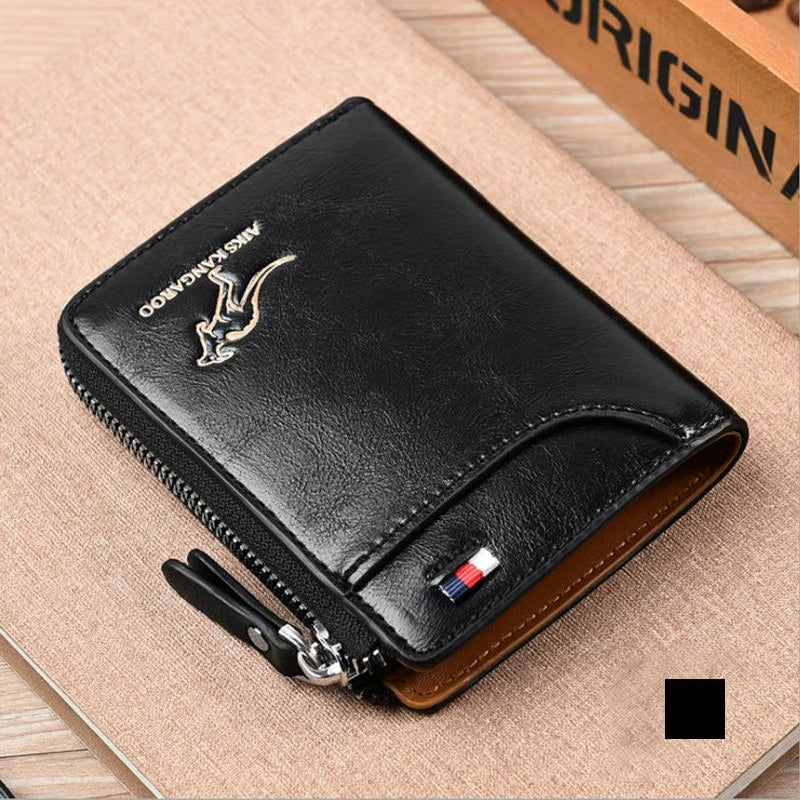 Men Wallet Zipper Purse (RFID PROTECTED)