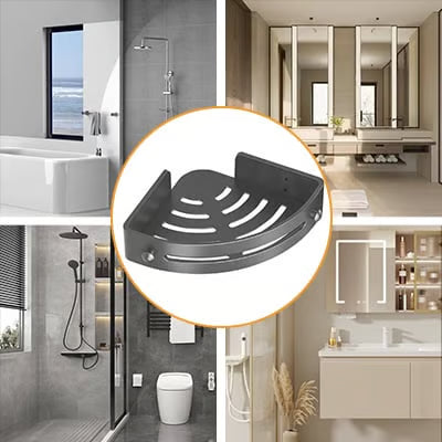 No-Drill Bathroom Corner Shelf