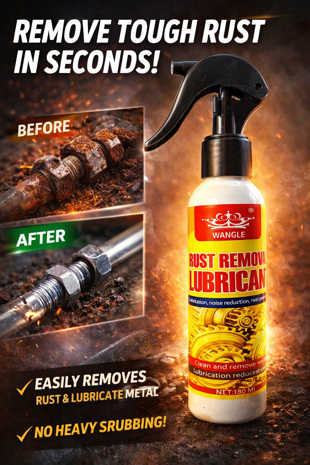 ⏳🏆Anti-Rust Lubricant Spray & Rust Remover-1| 🔥Buy 1 Get 1 Free🔥