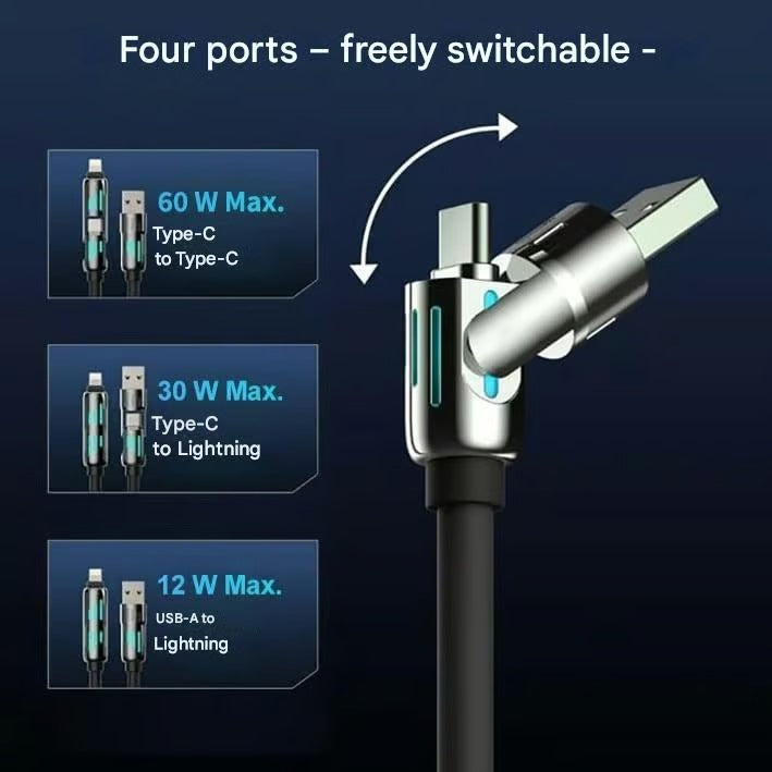 🔥Last Day 49% OFF🔥 - ⏰4-in-1 USB charging cable, fast charging, MAX. 60 W