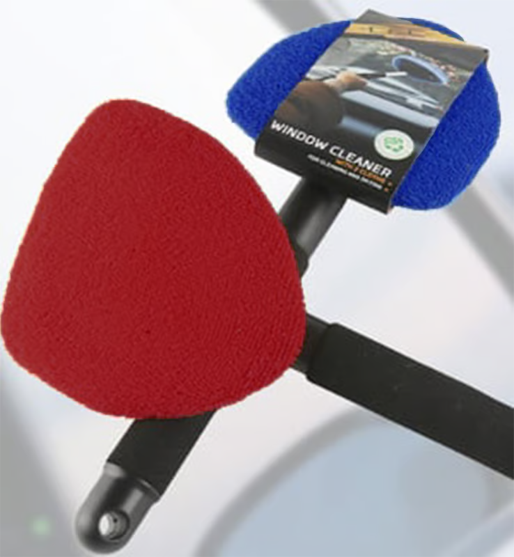 💥 💥 🔥 Windshield Cleaning Tool, with 4 Reusable and Washable Microfiber Pads and Extendable Handle