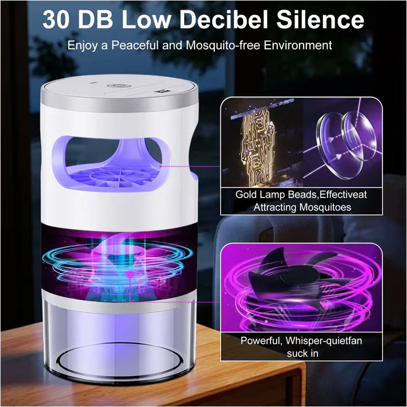 🦟 50% OFF NOW!🔇 Indoor LED Bug Zapper – Bionic UV Light Trap & Night Light – Quiet & Safe for Bedroom – Chemical-Free Mosquito Killer 💡