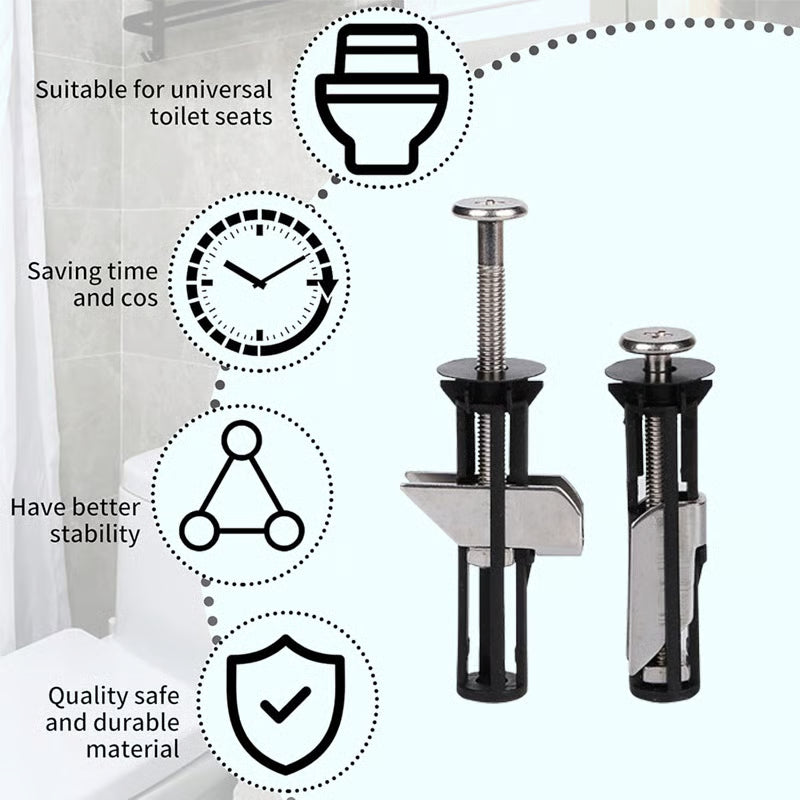 ✨ Universal Toilet Seat Bolt Kit - Quick Release & Easy Install
