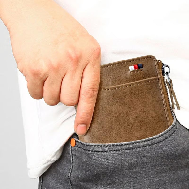 Men Wallet Zipper Purse (RFID PROTECTED)