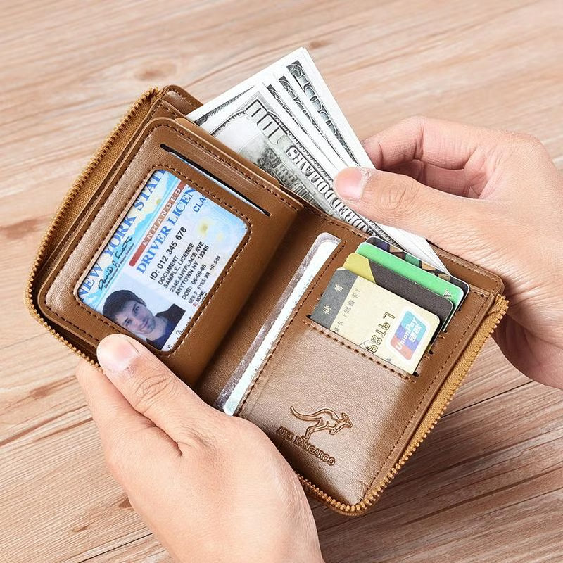 Men Wallet Zipper Purse (RFID PROTECTED)