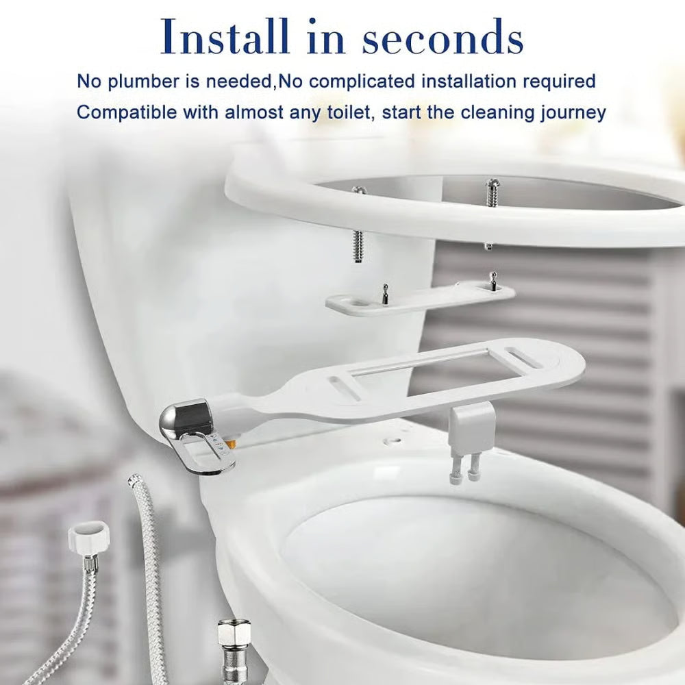 🚿 Non-Electric Dual Nozzle Bidet Toilet Washer – Hygienic Self-Cleaning, Easy Installation & Water Pressure Control ✨