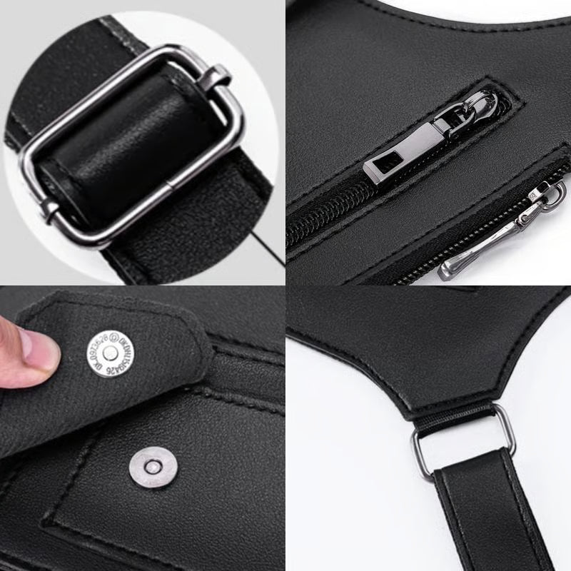 PU Leather Adjustable Underarm Shoulder Bag for Men & Women