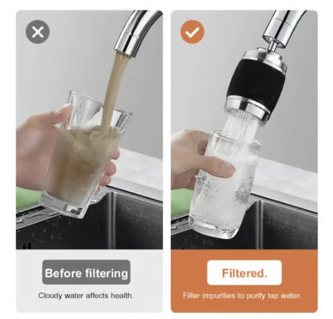 🔥Splash proof booster swivel kitchen filter tap