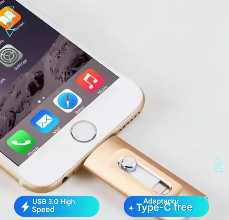 ⚡3 in 1 Flash Drive, High Speed Portable USB 3.0 Memory Storage