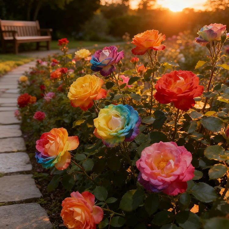 🌹Rare Heirloom Rainbow Rose Seeds