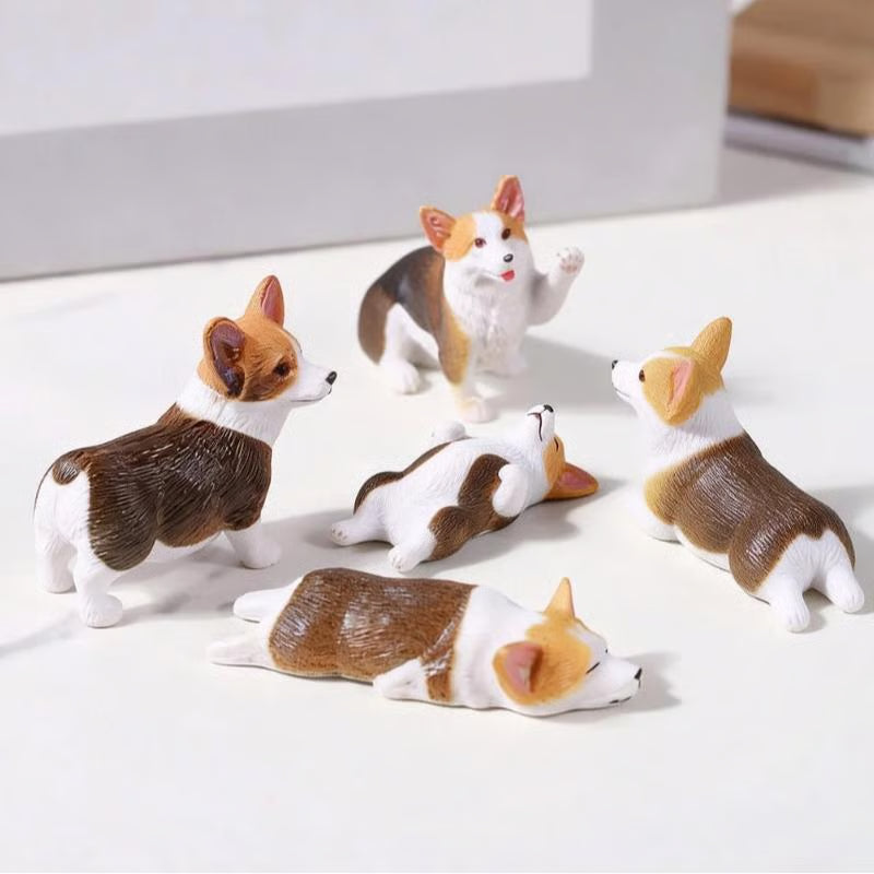 🔥 Hand-Painted Mini Cat Desk Figurines – Set of 5 Cute Cartoon Kitty Companions