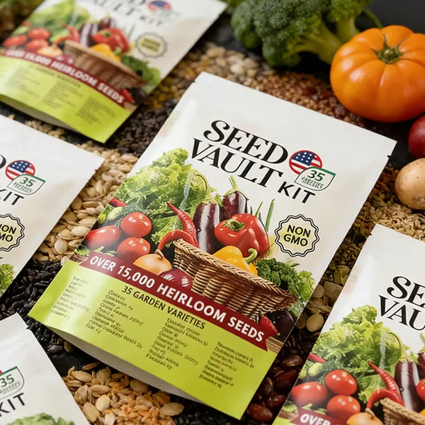 🥦Ultimate Survival Seed Vault (5,00+ Seeds) – 35 Variety Pack with 3-5Year Shelf Life🌿