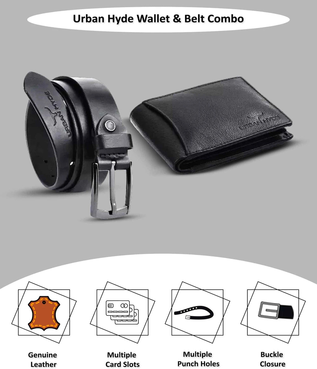 URBAN HYDE Wallet & Belt Combo (Black)
