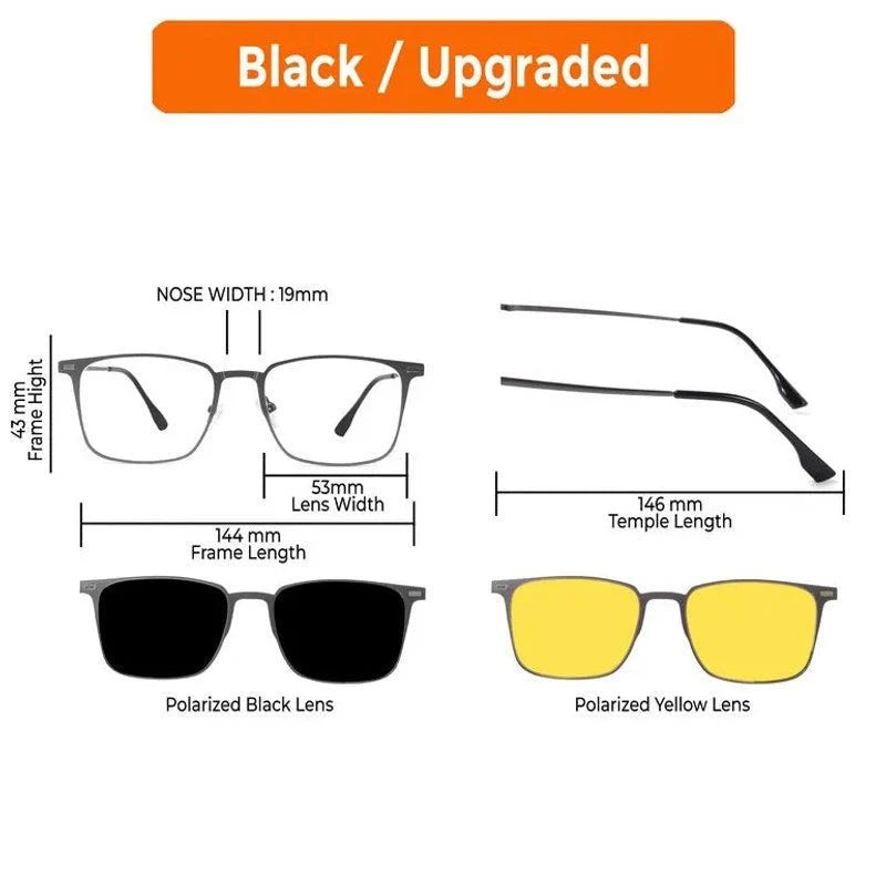 Quarion | Grey Medium Full Rim Rectangle Clip-on for Men & Women [Clip-on]